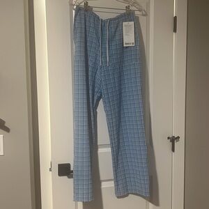 Lululemon Seersucker Check Mid-Rise Pull-On Pant Blue Plaid Small